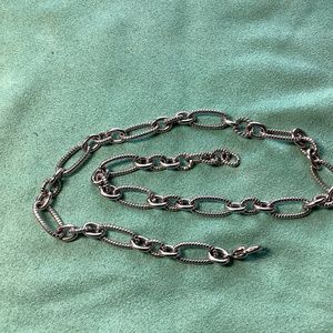 Judith Ripka 19” Sterling Silver Fancy oval link Necklace 51.6 Gr EUC